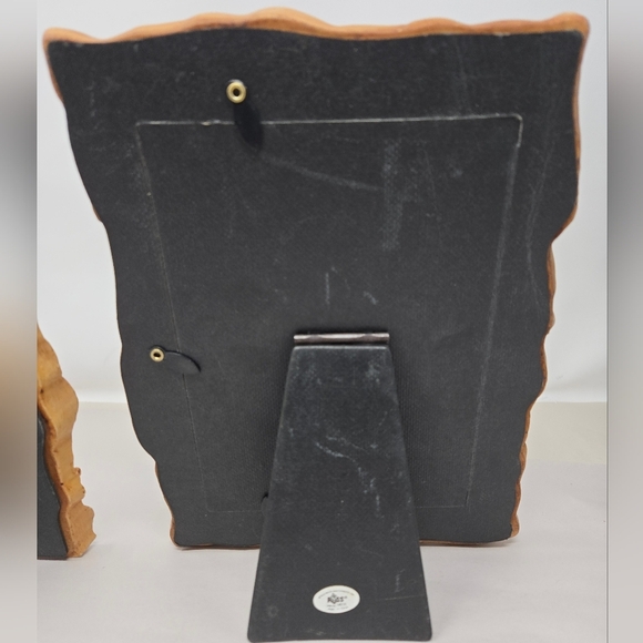 Russ Photo Frames Set Of 2 Faux Leather Look With Stitching Made Of Poly Resin - Picture 6 of 15